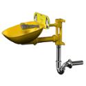 Wall-Mounted Halo Eyewash with yellow impact-resistant plastic bowl, p-trap and hand activation - Model S19224PT