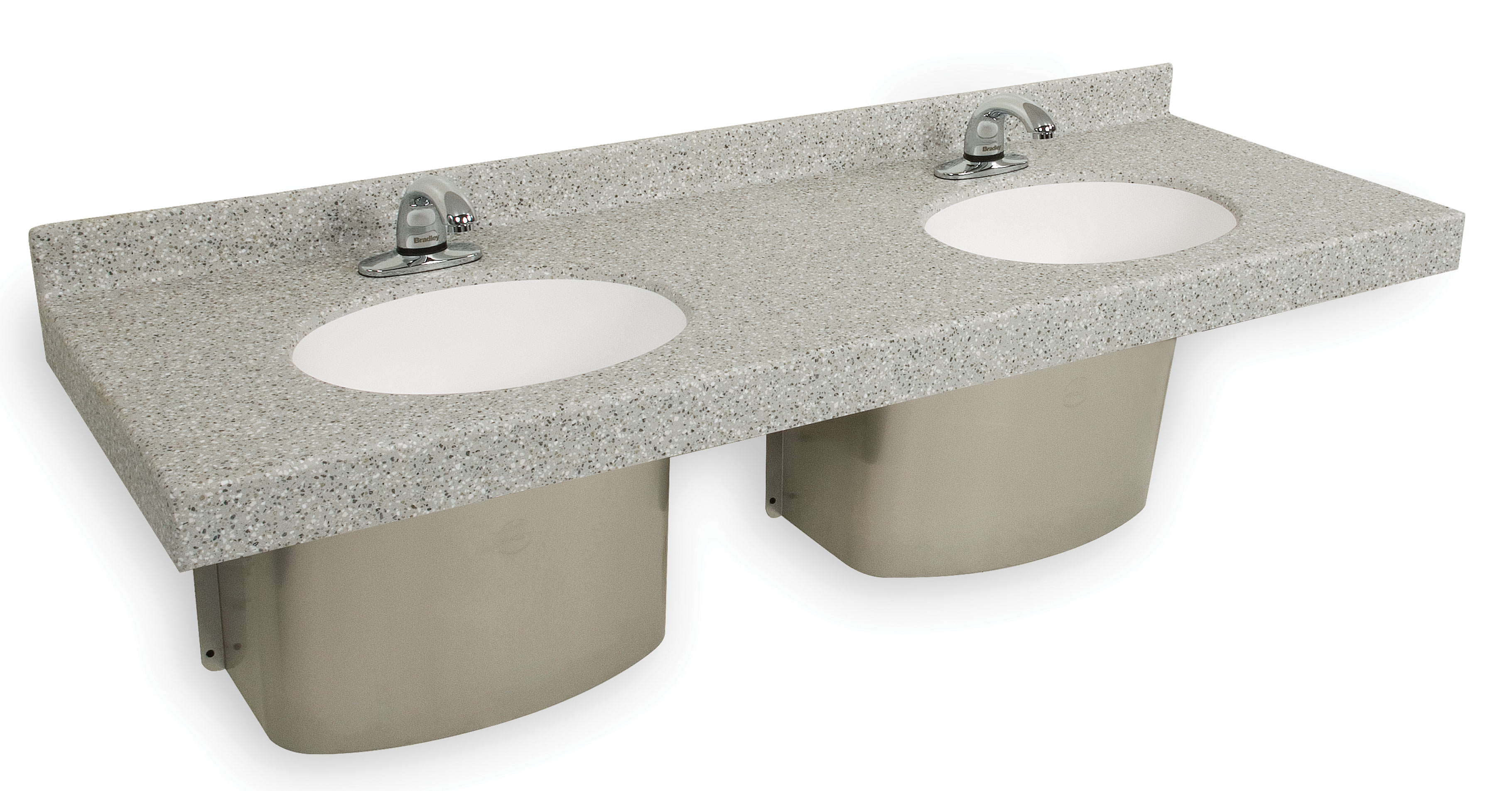 OmniDeck Lavatory System with Terreon Solid Surface Material Bowls and Deck - Model LD-3010-TO-BOWL