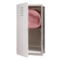 Recessed mounted satin finish stainless steel 2 bed pan storage cabinet - Model 990