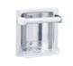 recessed bright polished stainless steel soap dish with towel bar - Model 9362