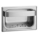 recessed masonry mounted satin finish stainless soap dish with towel bar - Model 940