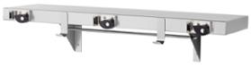 stainless steel utility shelf with 2 hooks and 3 rubber cam holders - Model 9983