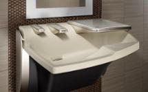 Advocate Lavatory System AV-Series combines soap, water, and hand drying into one fixture