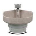 54" terrazzo corner washfountain with foot control and metal clad soap dispenser - model WF2613