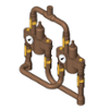 BIM model of a high capacity HL2x1 thermostatic mixing valve system running to high low valves in tandem - Model S59-3260
