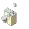 BIM model of a patient care combination sink, toilet and bedpan washer unit left configuration floor mount - Model LC840-L-Floor