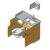 BIM model of a patient care combination sink and swing out toilet unit - Model LC700-L