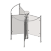 BIM model of a 3-person column shower with stalls - Model COL-3C-MS
