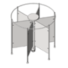 BIM model of a 6-person column shower with stalls - Model COL-6C-MS