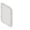 BIM model of an integral frame stainless steel security mirror with rounded corners and front mounting  - Model SA05