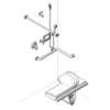 BIM model of a ADA-Compliant in-wall shower with hand held showerhead attached by flexible stainless steel hose valve is on the left rside and the shower seat is on the right -  Model HN300-VL-SR
