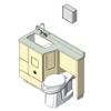 BIM model of a patient care combination sink and fixed toilet,right configuration floor mount - Model LC800-R-Floor
