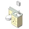BIM model of a patient care combination sink and fixed toilet left configuration wall mount - Model LC800-L-Wall