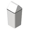 BIM model of a stainless steel free standing trash can with swinging lid - Model 377