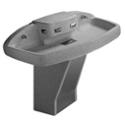 floor-mounted four station MultiFount Washfountain made of Terreon Solid Surface - model MF2944
