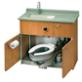Patient Care Cabinet including sink and stowable toilet shown open - Model LC700