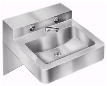 rectangular stainless steel security sink with front mounting and shelf - Model 921-6577