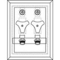 line drawing of recessed hose box with hot and cold supplies for security fixtures - Model 7906