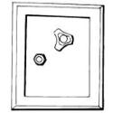 line drawing of a recessed single temperature remote hose supply box for security fixtures - Model 7914vb