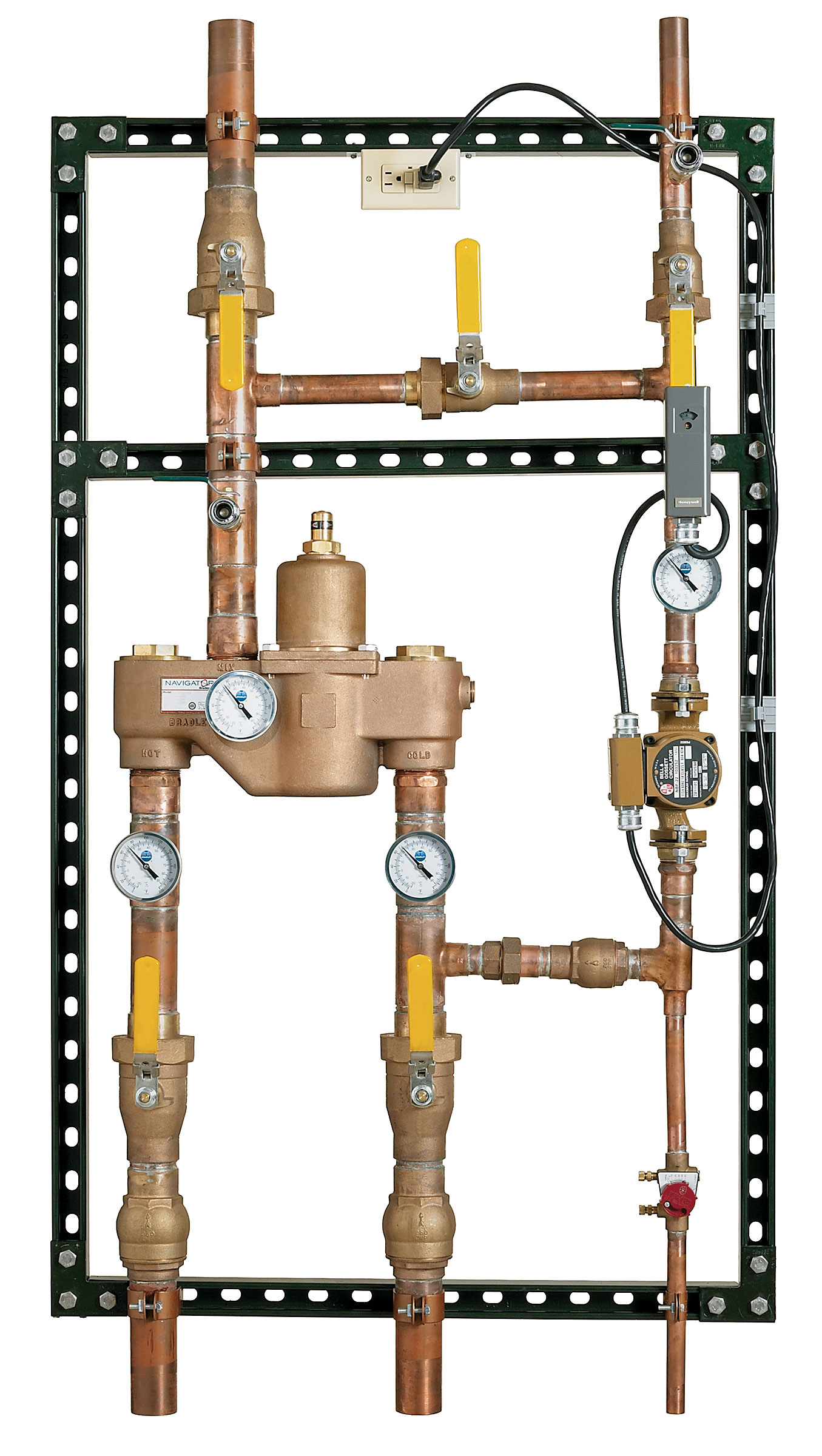 high-low water re-circulation system with thermostatic mixing valve - Model NRS-20