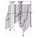 Barrier Free 4-Person Modesty Module Column Showers, complete with Curtain & Hooks, Diverter Valve, Hand-Held Hose Spray, Reversible Phenolic Shower Seat and 2 Grab Bars - Models HN500