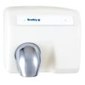 Aerix Surface-Mounted Sensor-Operated Warm Air Hand Dryer with white cast iron cover, fixed chrome-plated zamak nozzle and adjustable infrared sensor - Model 2903-28