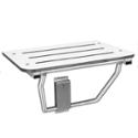 Folding ADA Compliant White Phenolic Shower Seat with satin finish stainless steel frame - Model 9562